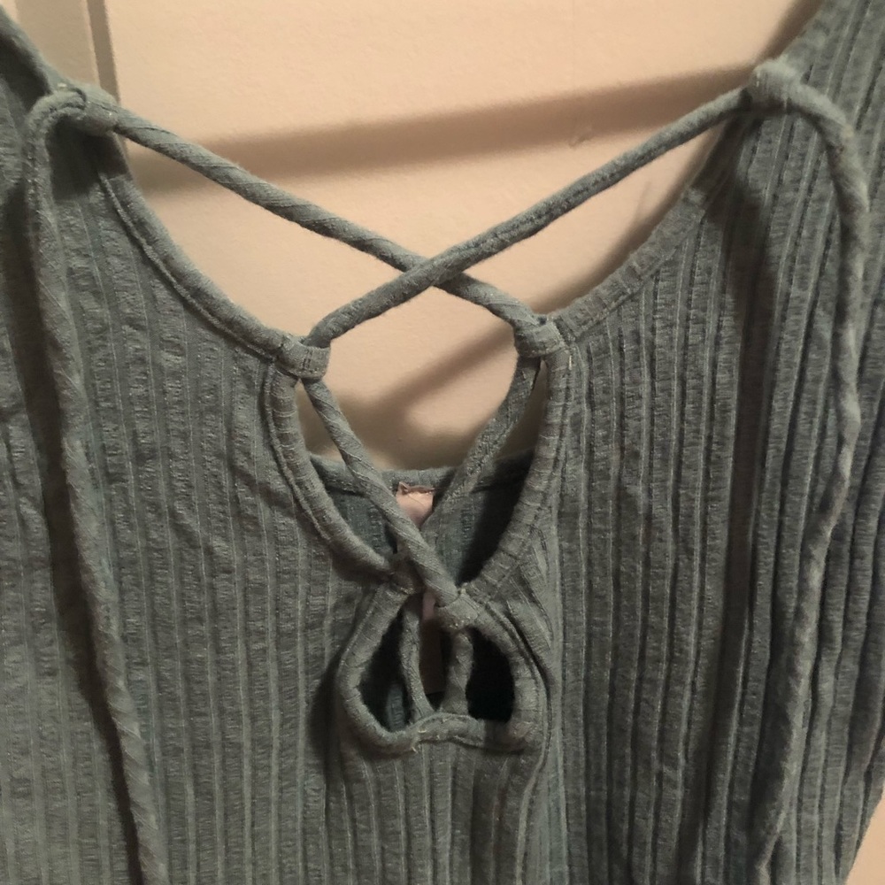 Blue Lace Up Body Suit - Picture 2 of 3